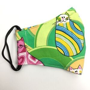 2/$15 - Cat Mask, Green Face Mask with Cats, Filti Filter‎